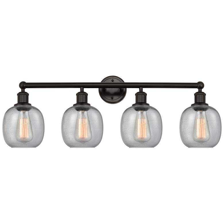 Image 1 Belfast 33" 4-Light Oil Rubbed Bronze Bath Light w/ Seedy Shade