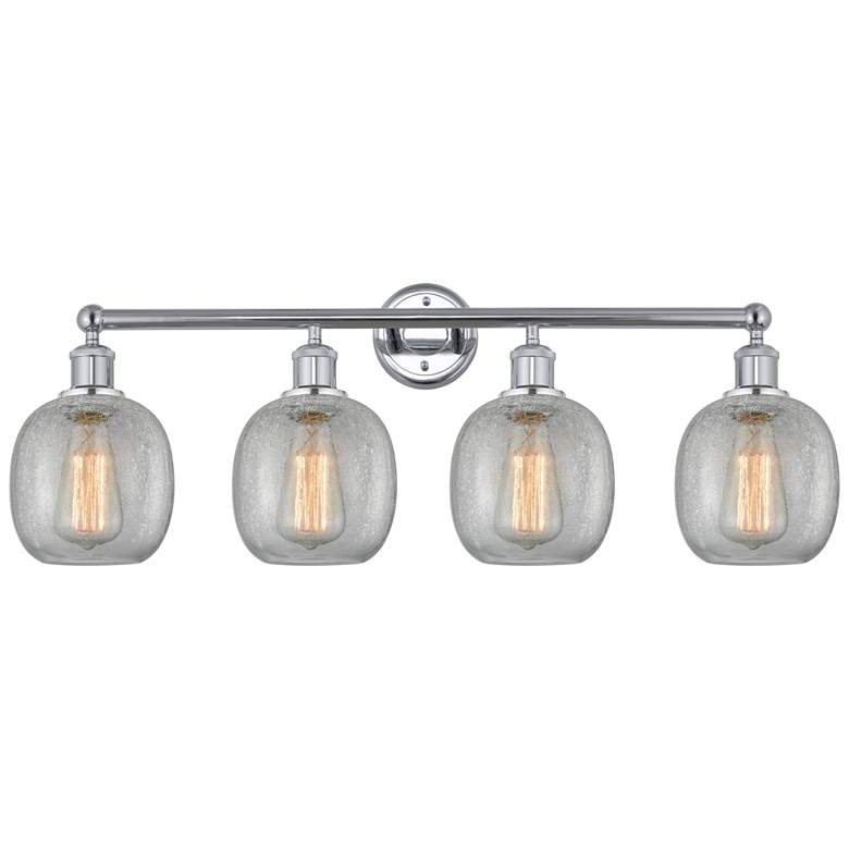 Image 1 Belfast 33" 4-Light Polished Chrome Bath Light w/ Clear Crackle Shade