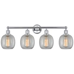 Belfast 33" 4-Light Polished Chrome Bath Light w/ Clear Crackle Shade