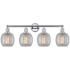 Belfast 33" 4-Light Polished Chrome Bath Light w/ Clear Crackle Shade