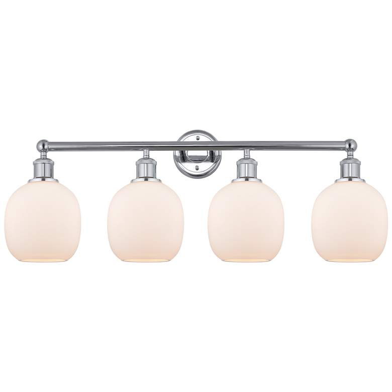 Image 1 Belfast 33" 4-Light Polished Chrome Bath Light w/ Matte White Shade