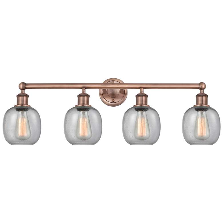 Image 1 Belfast 33" Wide 4 Light Antique Copper Bath Vanity Light With Seedy S