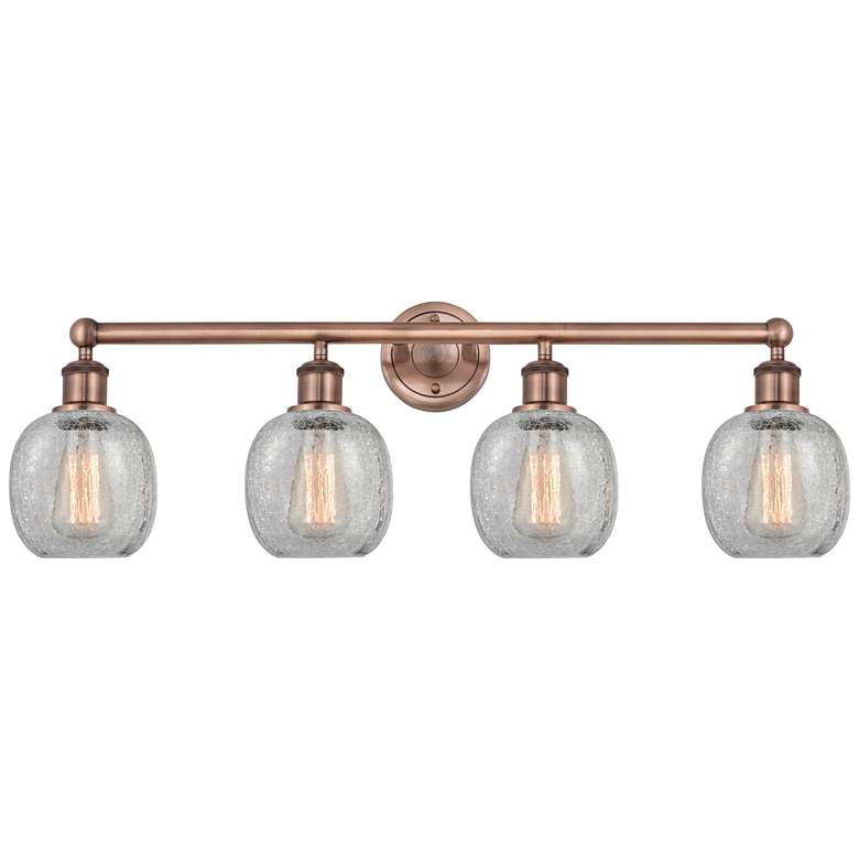 Image 1 Belfast 33"W 4 Light Antique Copper Bath Light With Clear Crackle Shad