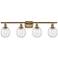 Belfast 4 Light 36" Bath Light - Brushed Brass - Deco Swirl Shade