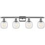 Belfast 4 Light 36" Bath Light - Polished Chrome - Deco Swirl Shade