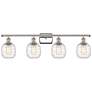 Belfast 4 Light 36" Bath Light - Polished Nickel - Deco Swirl Shade