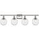 Belfast 4 Light 36" Bath Light - Polished Nickel - Deco Swirl Shade