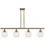 Belfast 4 Light 48" Island Light - Brushed Brass  - Deco Swirl Shade