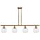 Belfast 4 Light 48" Island Light - Brushed Brass  - Deco Swirl Shade