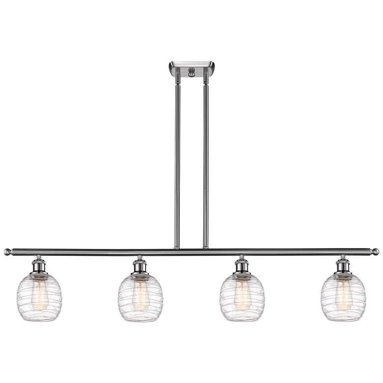 Image 1 Belfast 4 Light 48" Island Light - Brushed Satin Nickel - Deco Swirl