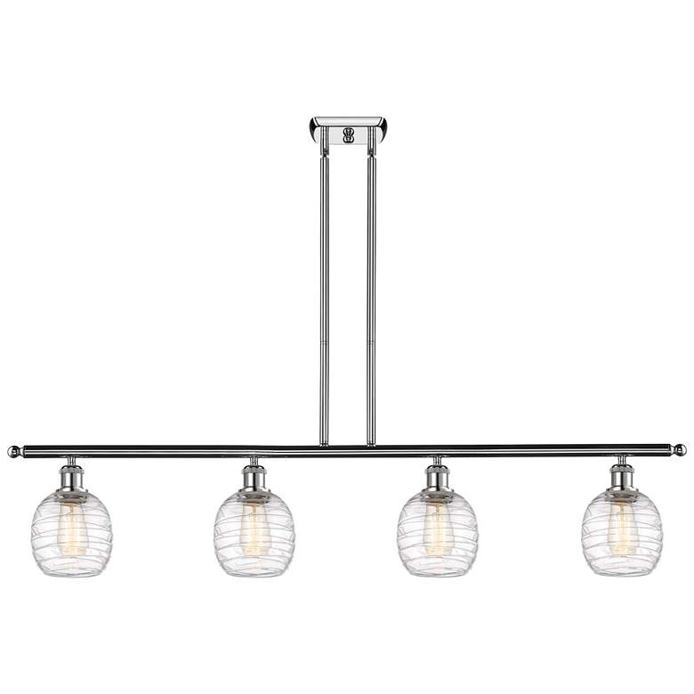 Image 1 Belfast 4 Light 48" Island Light - Polished Chrome - Deco Swirl Shade