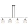 Belfast 4 Light 48" Island Light - Polished Nickel  - Deco Swirl Shade