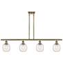 Belfast 4 Light 48" LED Island Light - Antique Brass  - Deco Swirl Sha