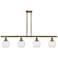 Belfast 4 Light 48" LED Island Light - Antique Brass  - Deco Swirl Sha
