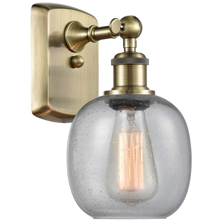 Image 1 Belfast 6" Antique Brass Sconce w/ Seedy Shade