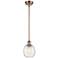 Belfast 6" Antique Copper Mini Pendant w/ Deco Swirl Shade