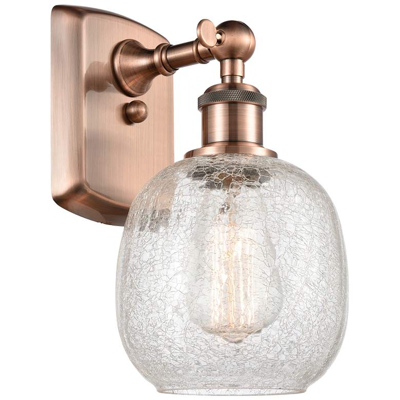 Image 1 Belfast 6" Antique Copper Sconce w/ Clear Crackle Shade