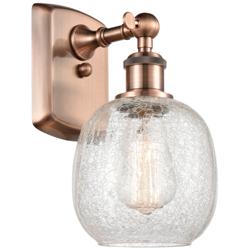 Belfast 6" Antique Copper Sconce w/ Clear Crackle Shade