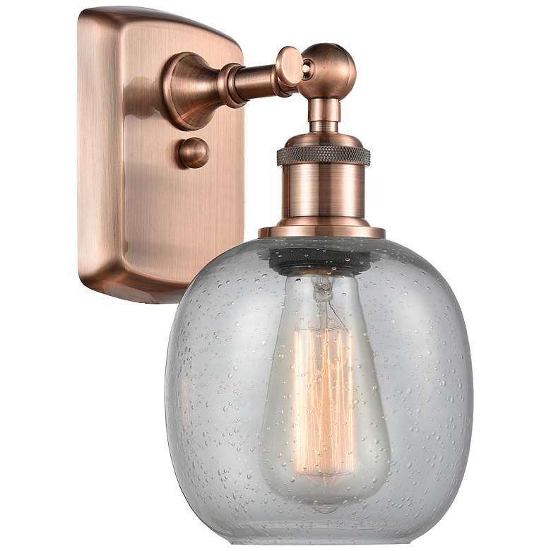 Image 1 Belfast 6 inch Antique Copper Sconce w/ Seedy Shade