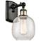 Belfast 6" Black Antique Brass Sconce w/ Clear Crackle Shade