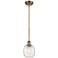 Belfast 6" Brushed Brass Mini Pendant w/ Deco Swirl Shade