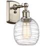 Belfast 6" Incandescent Sconce - Nickel Finish - Deco Swirl Shade