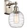 Belfast 6" Incandescent Sconce - Nickel Finish - Deco Swirl Shade