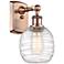 Belfast 6" LED Sconce - Copper Finish - Deco Swirl Shade