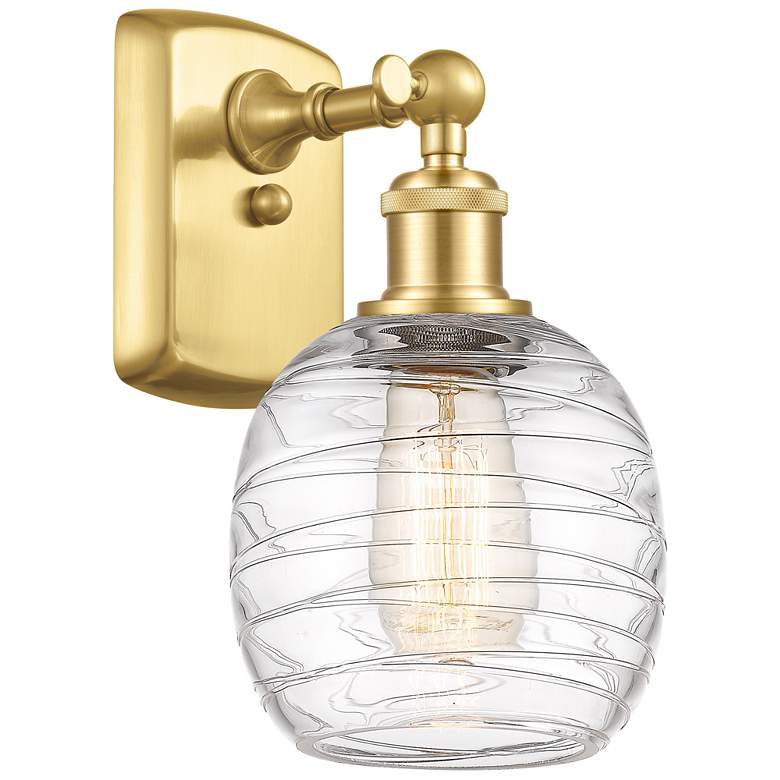 Image 1 Belfast 6" LED Sconce - Gold Finish - Deco Swirl Shade