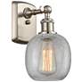 Belfast 6" LED Sconce - Nickel Finish - Clear Crackle Shade