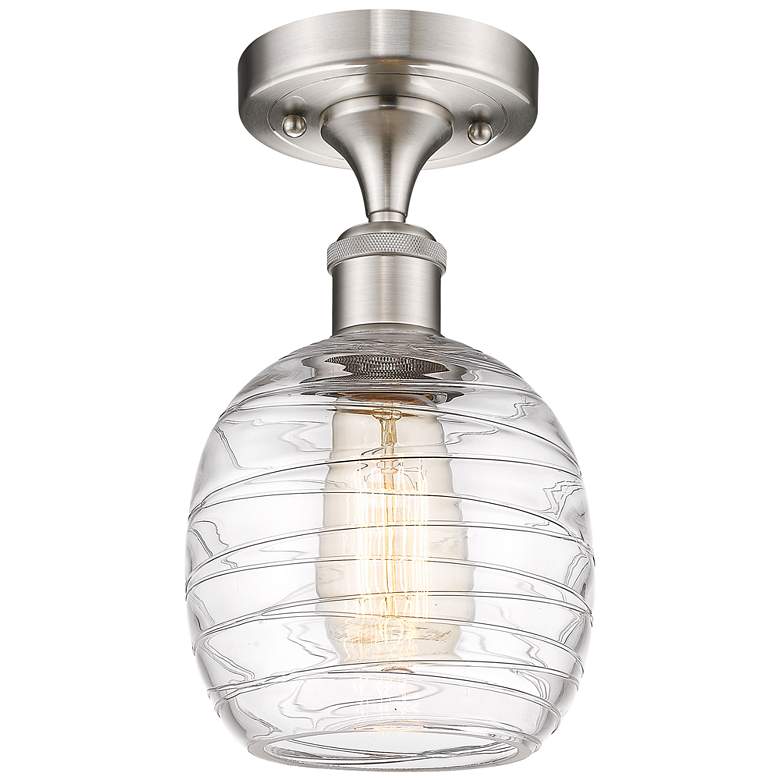 Image 1 Belfast 6" LED Semi-Flush Mount - Brushed Satin Nickel - Deco Swirl S