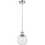 Belfast 6" Polished Nickel Cord Hung Mini Pendant w/ Deco Swirl Shade