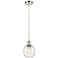 Belfast 6" Polished Nickel Cord Hung Mini Pendant w/ Deco Swirl Shade