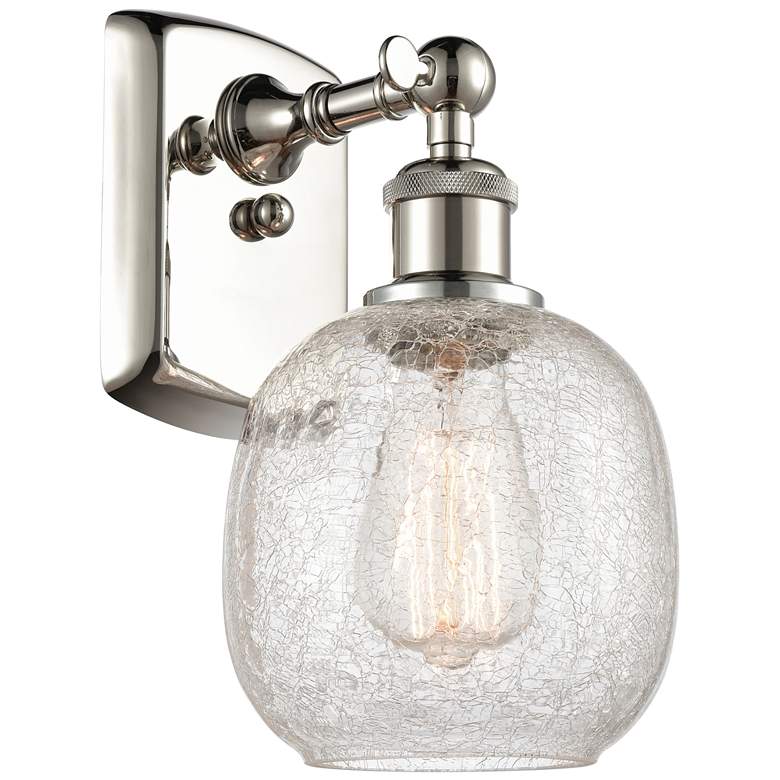 Image 1 Belfast 6" Polished Nickel Sconce w/ Clear Crackle Shade
