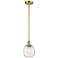 Belfast 6" Satin Gold Mini Pendant w/ Deco Swirl Shade
