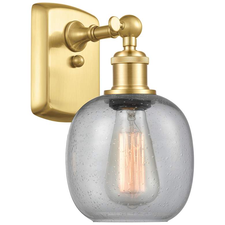 Image 1 Belfast 6" Satin Gold Sconce w/ Seedy Shade
