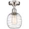 Belfast 6" Semi-Flush Mount - Brushed Satin Nickel - Deco Swirl Shade