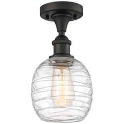 Belfast  6" Semi-Flush Mount - Oil Rubbed Bronze - Deco Swirl Shade