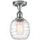 Belfast 6" Semi-Flush Mount - Polished Chrome - Deco Swirl Shade