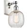 Belfast 6" White & Chrome Sconce w/ Clear Crackle Shade