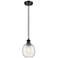 Belfast 6" Wide Matte Black Corded Mini Pendant w/ Deco Swirl Shade