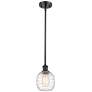 Belfast 6" Wide Matte Black Stem Hung Mini Pendant w/ Deco Swirl Shade