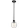 Belfast 6" Wide Matte Black Stem Hung Mini Pendant w/ Deco Swirl Shade