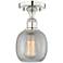 Belfast 6" Wide Polished Nickel Flush Mount With Clear Crackle Glass S