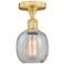 Belfast 6" Wide Satin Gold Flush Mount With Clear Crackle Glass Shade