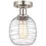 Belfast 6"W Brushed Nickel Ceiling Light w/ Deco Swirl Glass