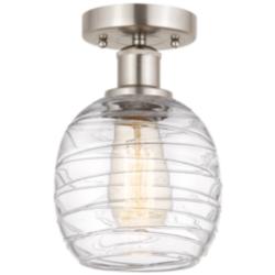 Belfast 6"W Brushed Nickel Ceiling Light w/ Deco Swirl Glass