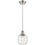 Belfast 6"W Brushed Satin Nickel Corded Mini Pendant w/ Deco Swirl Sha