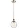 Belfast 6"W Brushed Satin Nickel Corded Mini Pendant w/ Deco Swirl Sha