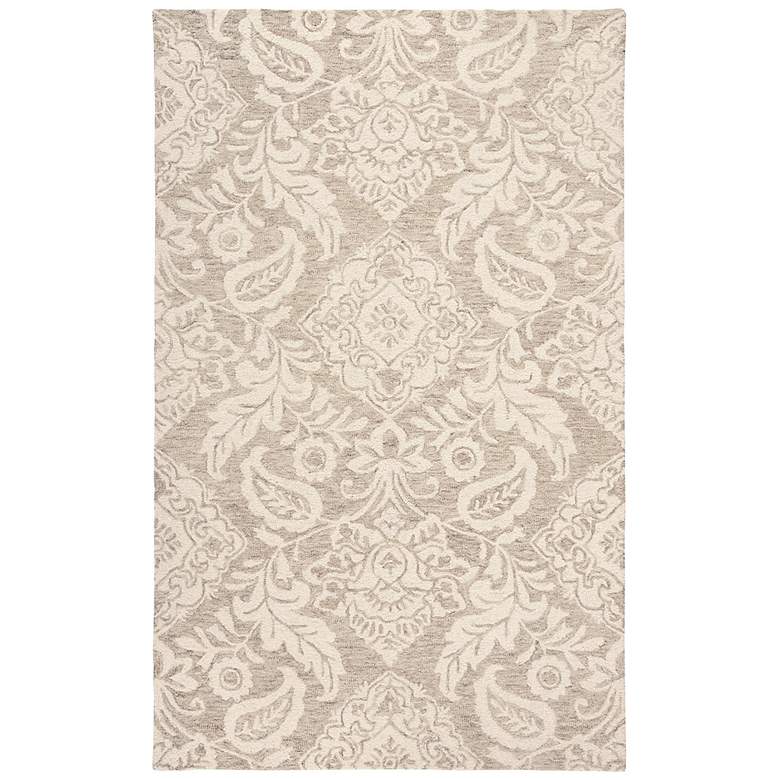 Image 2 Belfort 8698776 5'x8' Tan and Ivory Floral Paisley Area Rug